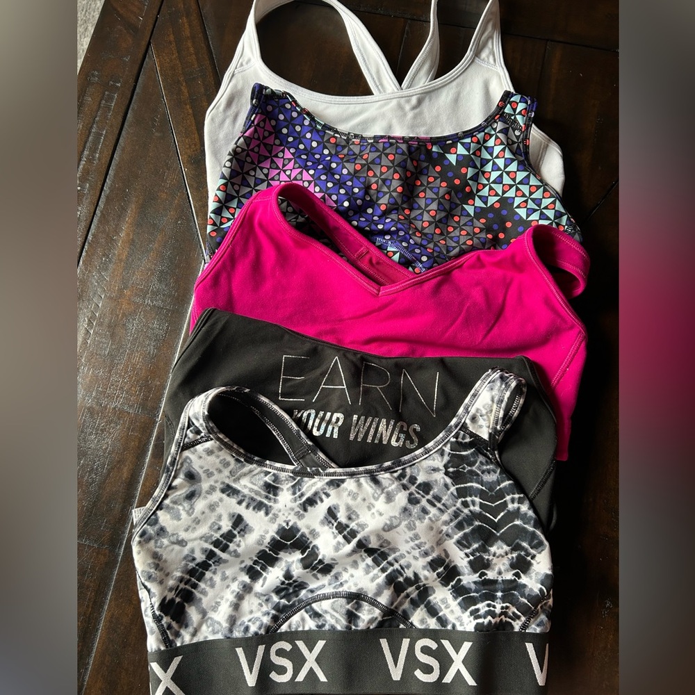 5 Victoria's Secret VSX Sport Bras Size Medium